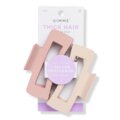 GIMME beauty Thick Hair - Tan & Pink Rectangular Claw Clips